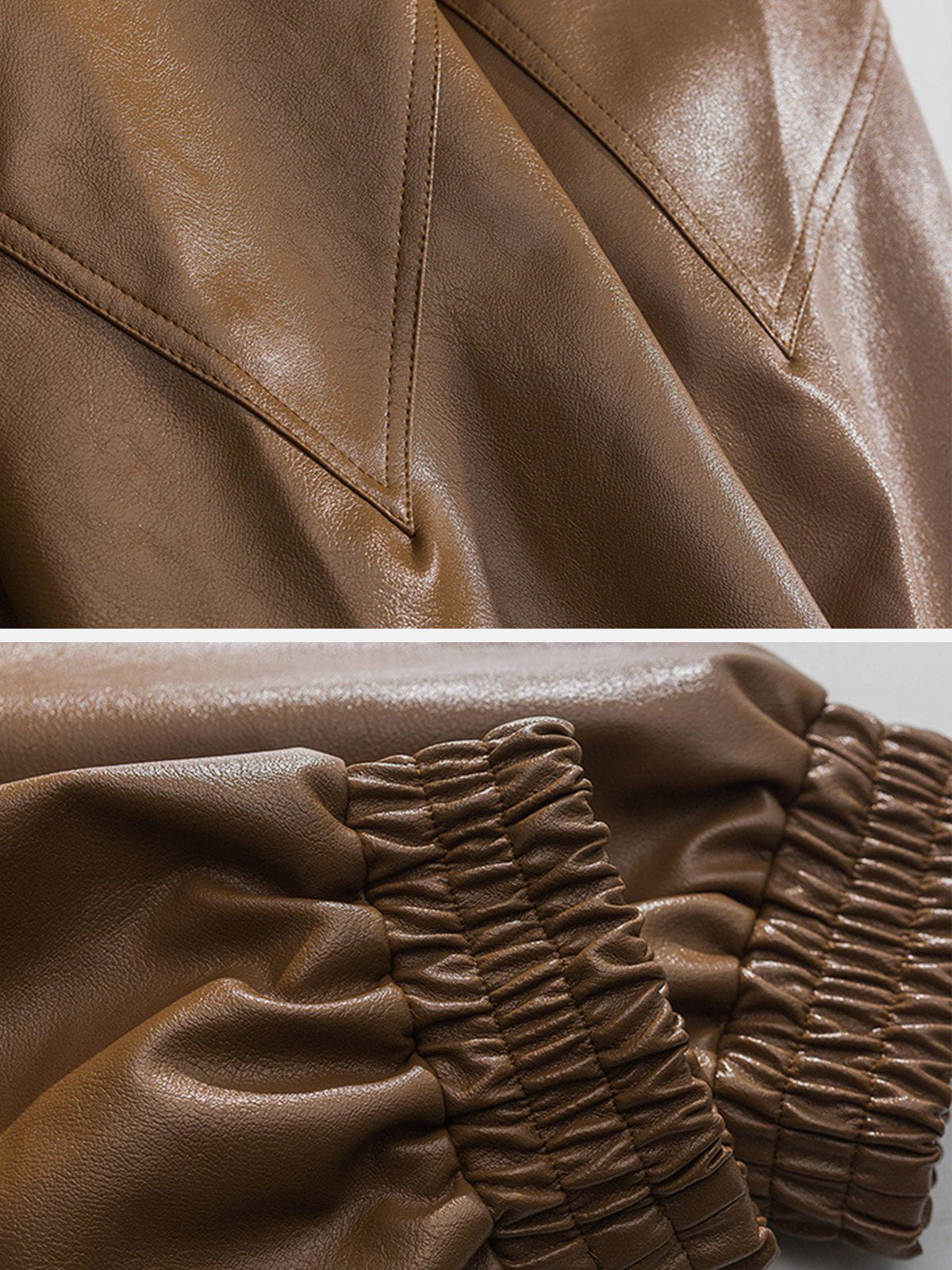 SheHori - Solid Color PU Jacket