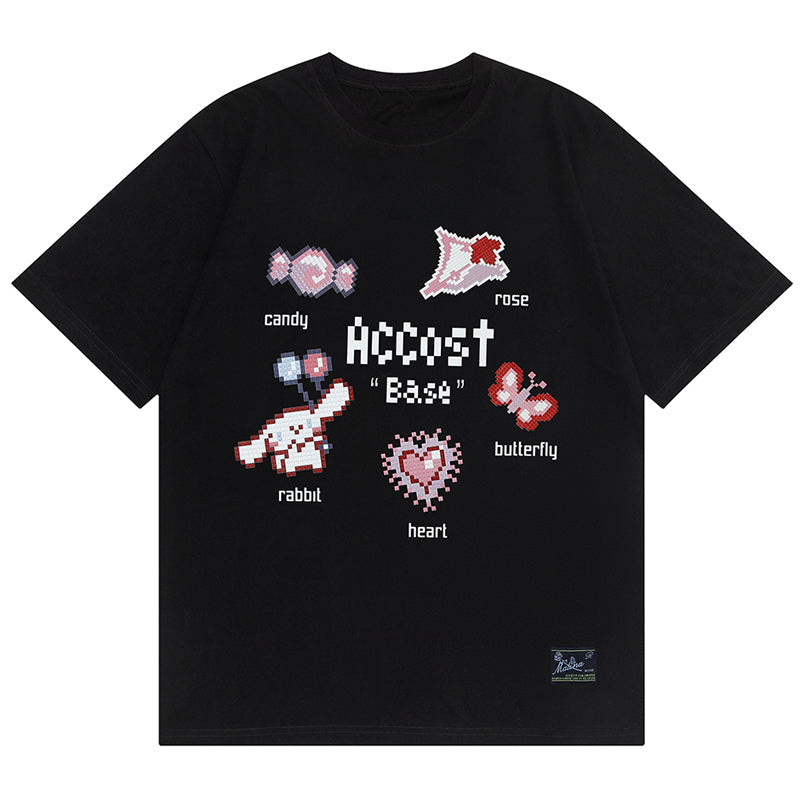 SheHori - Y2k Style Graphic T-shirt Accost Base SheHori