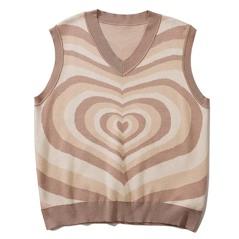 SheHori - Spiral Love Knit Sweater Vest SheHori