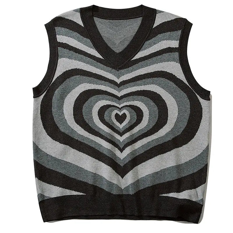 SheHori - Spiral Love Knit Sweater Vest SheHori