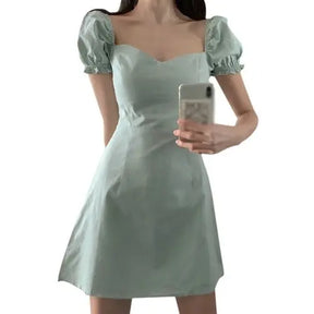 SheHori - Square Slim Bubble Mini Dress