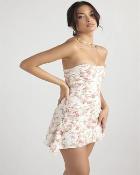 SheHori - Strapless Slim Tutu Mini Dress