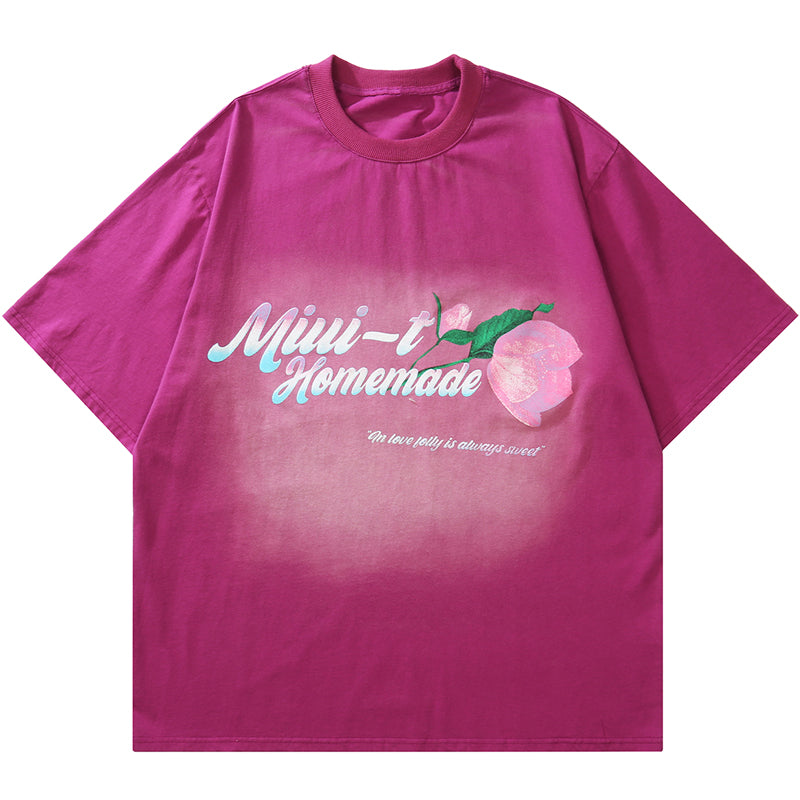 SheHori - Streetwear T-shirt Pink Rose SheHori