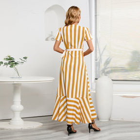 SheHori - Striped Swing Maxi Dress SheHori