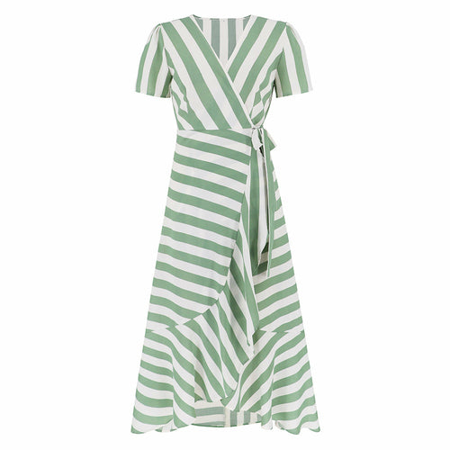 SheHori - Striped Swing Maxi Dress SheHori