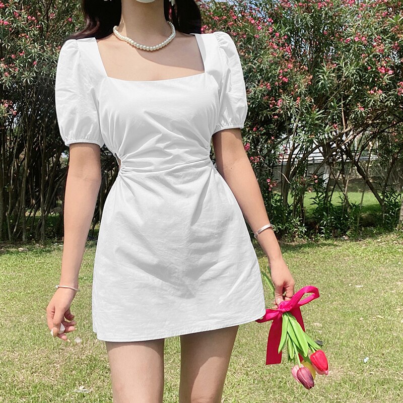 SheHori - Sundresses Square Neck Mini Dress SheHori