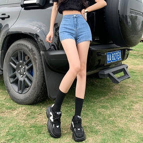 SheHori - Tight Elastic Skinny Mini Shorts SheHori
