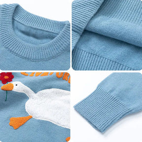 SheHori - Unique Knitted Sweatshirt Flocked Goose SheHori
