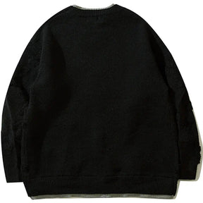 SheHori - Unique Knitted Sweatshirt Flocked Star SheHori