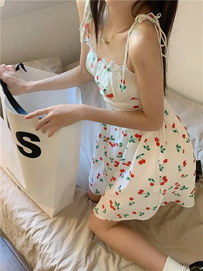 SheHori - Versatile Slim Lace Strap Mini Dress