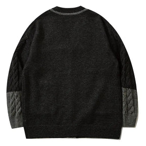 SheHori - Vintage Cardigan Sweater Patch Splicing SheHori