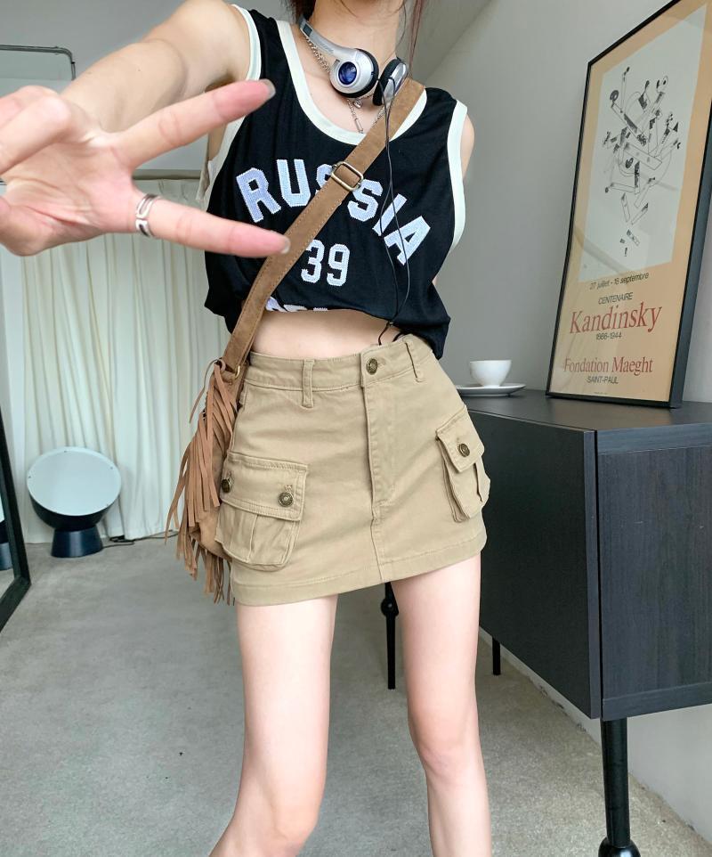 SheHori - Vintage High Waist Mini Skirt SheHori