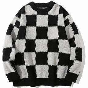 SheHori - Vintage Pullover Sweatshirt Plaid SheHori