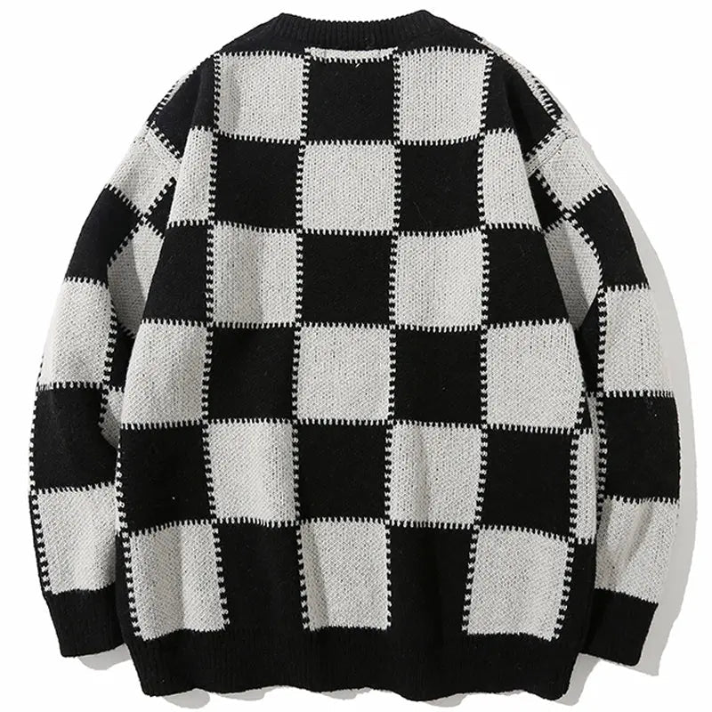 SheHori - Vintage Pullover Sweatshirt Plaid SheHori