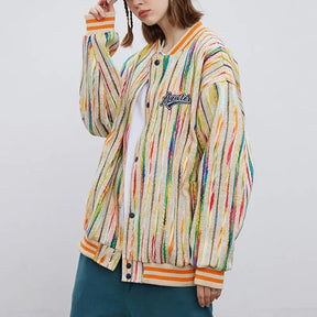 SheHori - Vintage Striped Woolen Jacket SheHori
