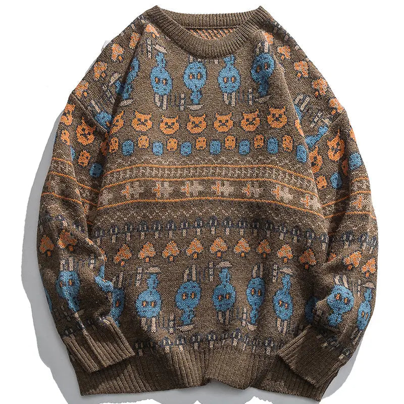 SheHori - Vintage Sweatshirt Knitting Jacquard SheHori