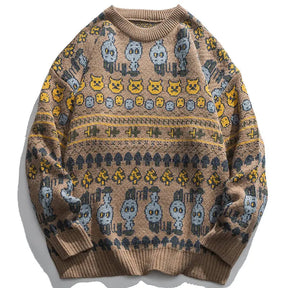 SheHori - Vintage Sweatshirt Knitting Jacquard SheHori