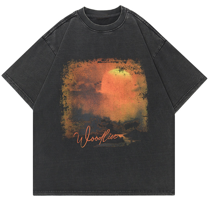 SheHori - Vintage Wash T-shirt Sunset SheHori