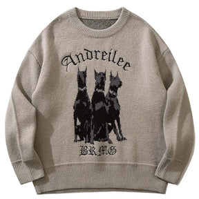 SheHori - Warm Knit Sweatshirt Andreilee Dog SheHori