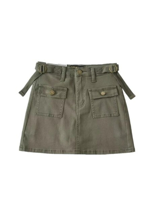 SheHori - Workwear Multi Pocket Denim Mini Skirt SheHori