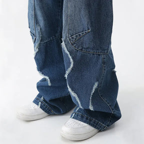 SheHori - American Style Ripped Cargo Jeans SheHori