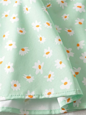 SheHori -  Backless Floral Print High Waist Mini Dress SheHori