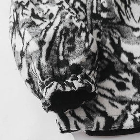 SheHori - Reversible Jacket Stand Collar Tiger Texture SheHori