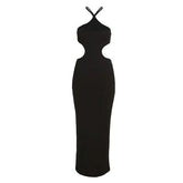SheHori - Ribbed Lace Up Maxi Dress SheHori