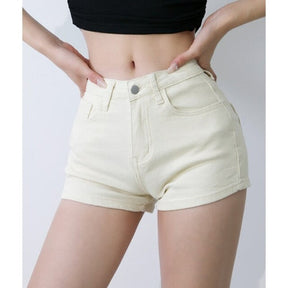 SheHori - Basic High Waist Slim Leg Long Denim Shorts streetwear fashion, outfit, versatile fashion shehori.com