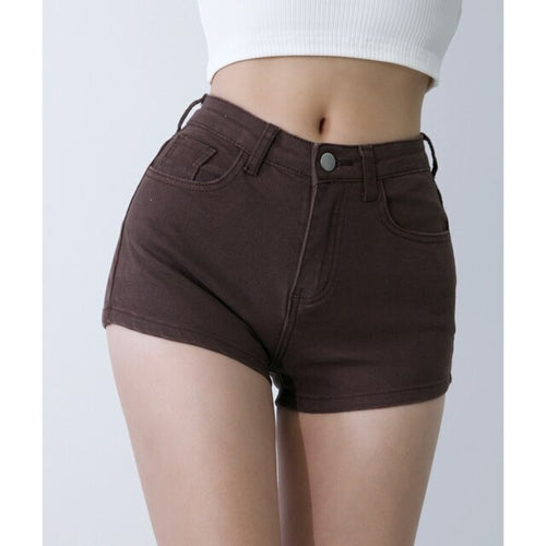 SheHori - Basic High Waist Slim Leg Long Denim Shorts streetwear fashion, outfit, versatile fashion shehori.com