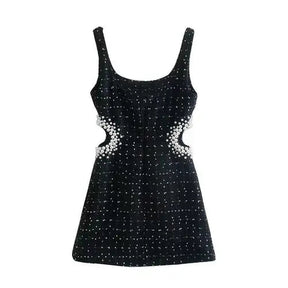 SheHori - Black Hollow Out Sling Mini Dress streetwear fashion, outfit, versatile fashion shehori.com