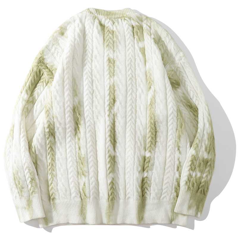 SheHori - Cable Knitted Sweatshirt Tie Dye streetwear fashion, outfit, versatile fashion shehori.com