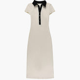SheHori - Casual Polo Neck Knitted Wrap Maxi Dress streetwear fashion, outfit, versatile fashion shehori.com