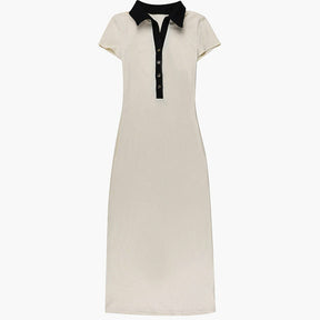 SheHori - Casual Polo Neck Knitted Wrap Maxi Dress streetwear fashion, outfit, versatile fashion shehori.com