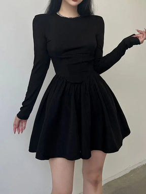 SheHori - Clothes Long Sleeve Corset Mini Dress streetwear fashion, outfit, versatile fashion shehori.com