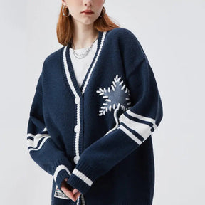 SheHori - College Style Sweater Cardigan Pentagram streetwear fashion, outfit, versatile fashion shehori.com