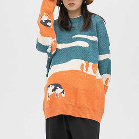 SheHori - Cow Stitching Men Sweatshirt streetwear fashion, outfit, versatile fashion shehori.com