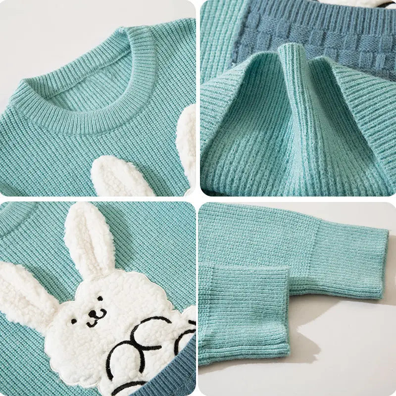 SheHori - Cozy Knitted Sweatshirt Pocket Rabbit streetwear fashion, outfit, versatile fashion shehori.com