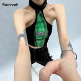 SheHori - Cyber Punk Black Crop Top streetwear fashion, outfit, versatile fashion shehori.com