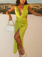 SheHori - Deep V Neck Green Bodycon Midi Dress streetwear fashion, outfit, versatile fashion shehori.com