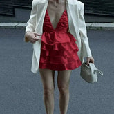 SheHori - Deep V Neck Mini Dress streetwear fashion, outfit, versatile fashion shehori.com