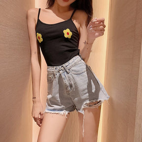 SheHori - Denim Mini Shorts streetwear fashion, outfit, versatile fashion shehori.com