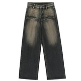 SheHori - Distressed Washed Jeans Patchwork Leg streetwear fashion, outfit, versatile fashion shehori.com