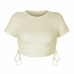 SheHori - Drawstring Tie Crop Top streetwear fashion, outfit, versatile fashion shehori.com