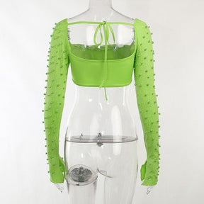 SheHori - Elegant Pearl Two Piece Midi Dress streetwear fashion, outfit, versatile fashion shehori.com
