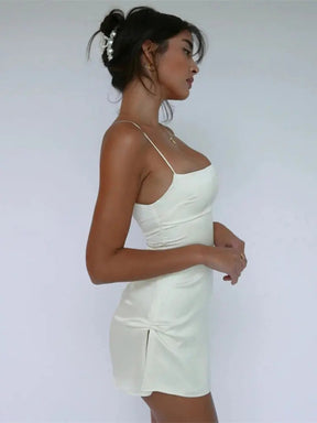 SheHori - Elegant Summer Silky Satin Mini Dress streetwear fashion, outfit, versatile fashion shehori.com