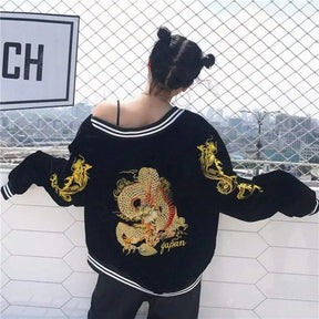 SheHori - Fire Dragon Jacket streetwear fashion, outfit, versatile fashion shehori.com