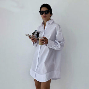 SheHori - Fit White Mini Dress streetwear fashion, outfit, versatile fashion shehori.com