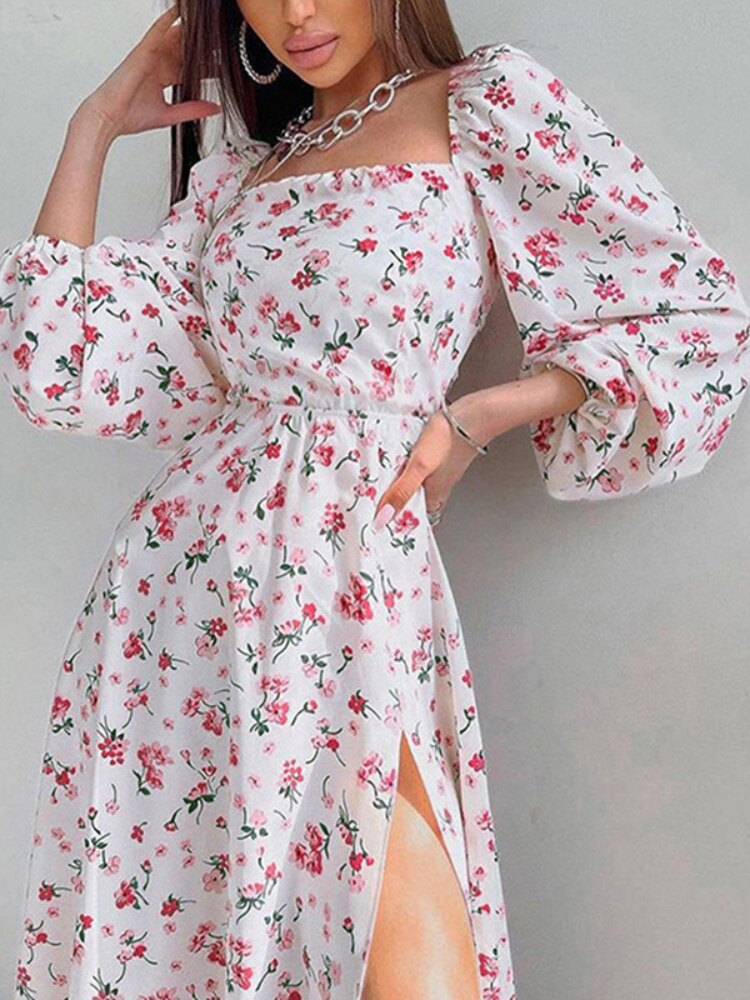 SheHori - Floral Print Backless Midi Dress streetwear fashion, outfit, versatile fashion shehori.com