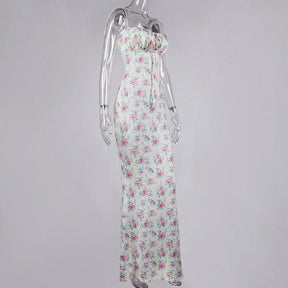 SheHori - Floral Printed Lace Up Maxi Dress streetwear fashion, outfit, versatile fashion shehori.com